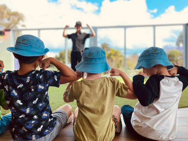 Playing in the outdoor playscapes of Green Leaves