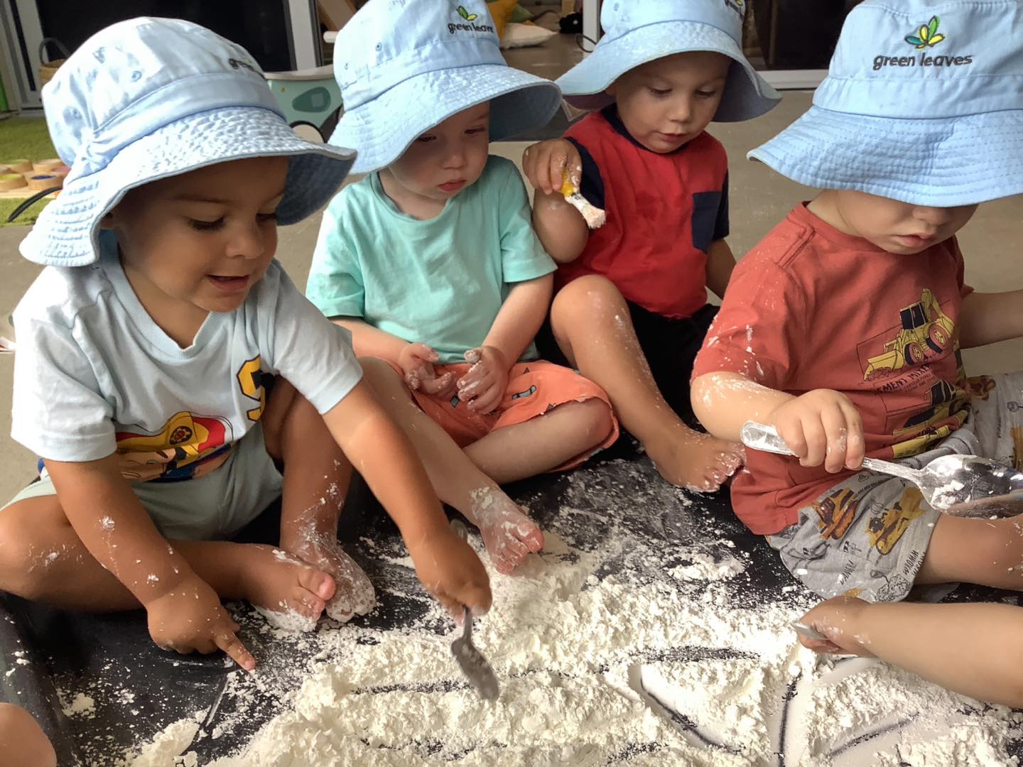 Messy sensory play at Green Leaves Early Learning