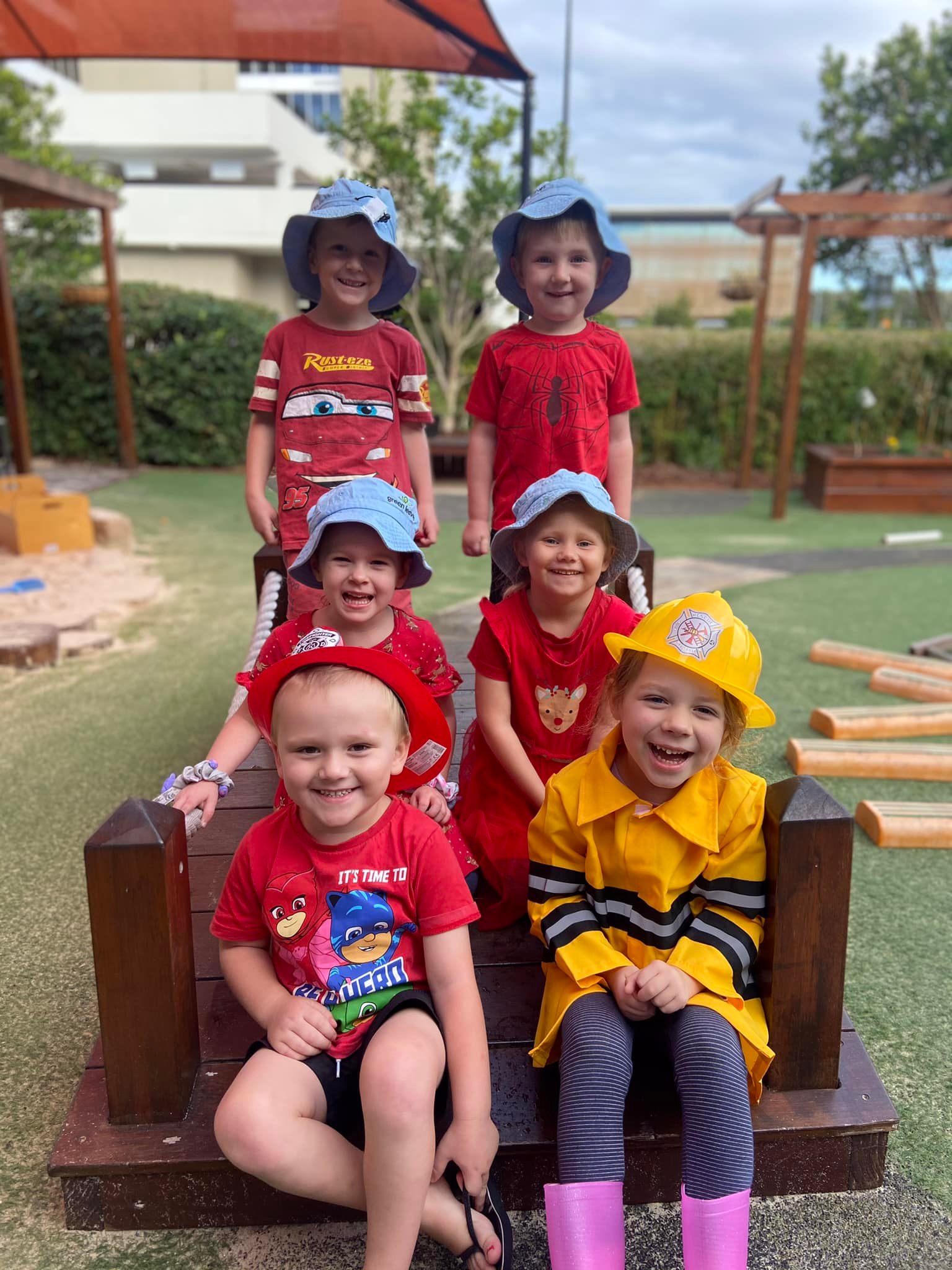 Laughing children in dress-up