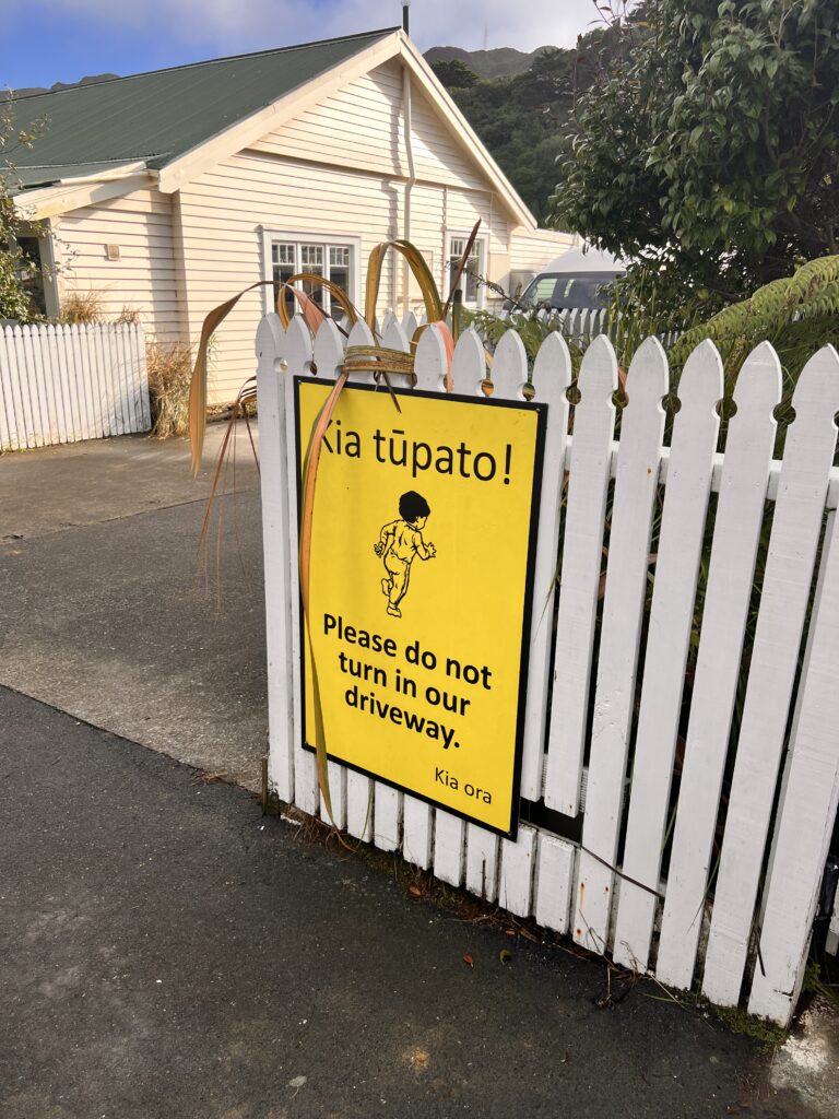 Welcome sign for children in New Zealand