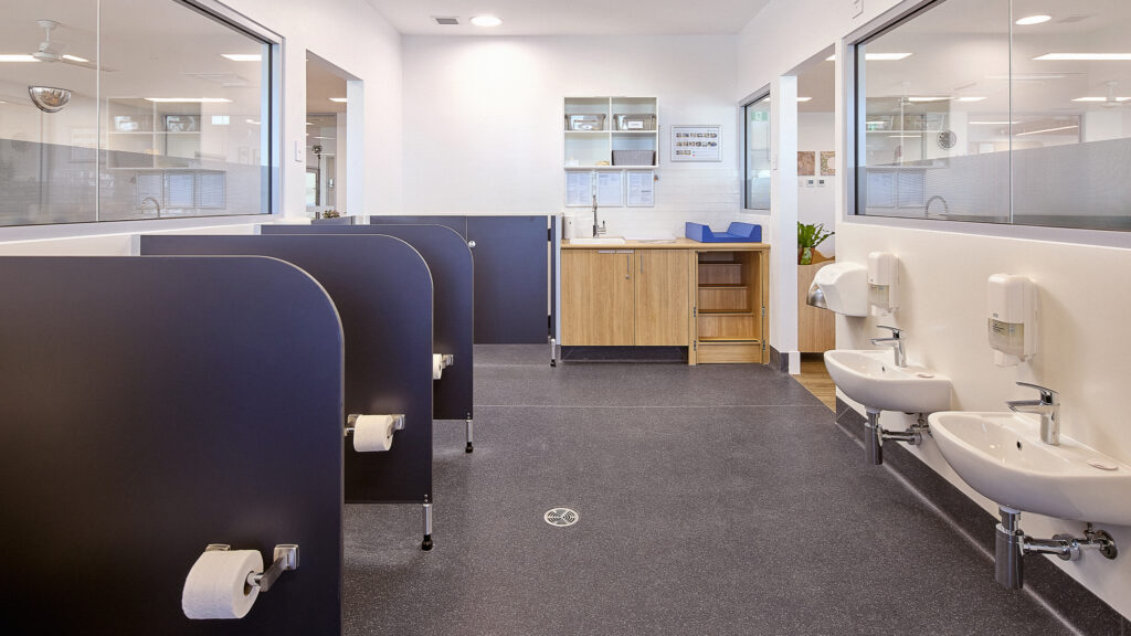 Training bathroom and change station